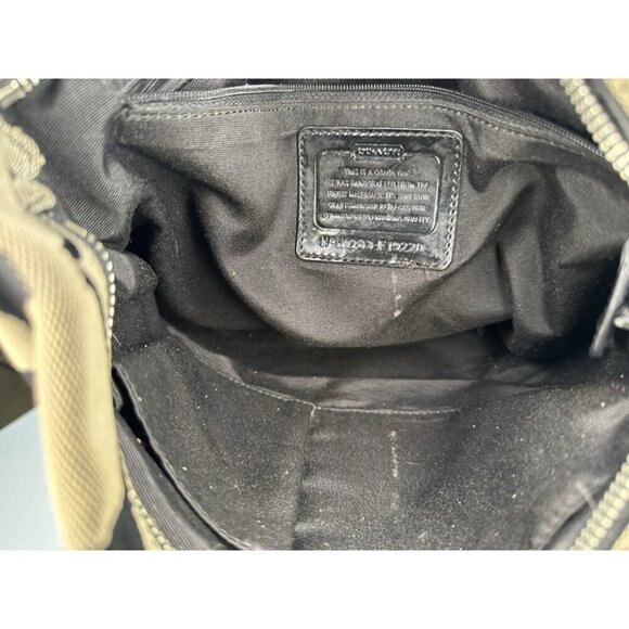 Coach Signature Authentic Khaki Brown Stripe Crossbody File Bag F-19220 Purse - Picture 10 of 10